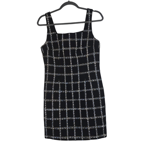 Jason Wu Tweed Mini Dress in Black Blue Gold Checkered windowpane 90s clueless - Picture 2 of 10